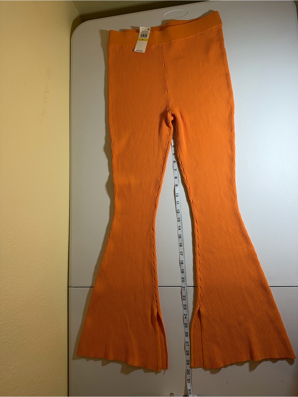 Royalty by Maluma Size Medium High-Rise Split-Slit Flare Pants in Orange - Picture 8 of 16